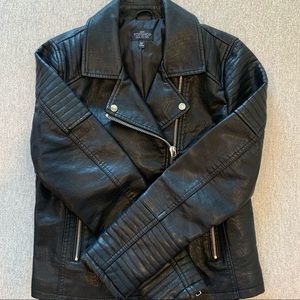 Topshop Faux Leather Biker Jacket
